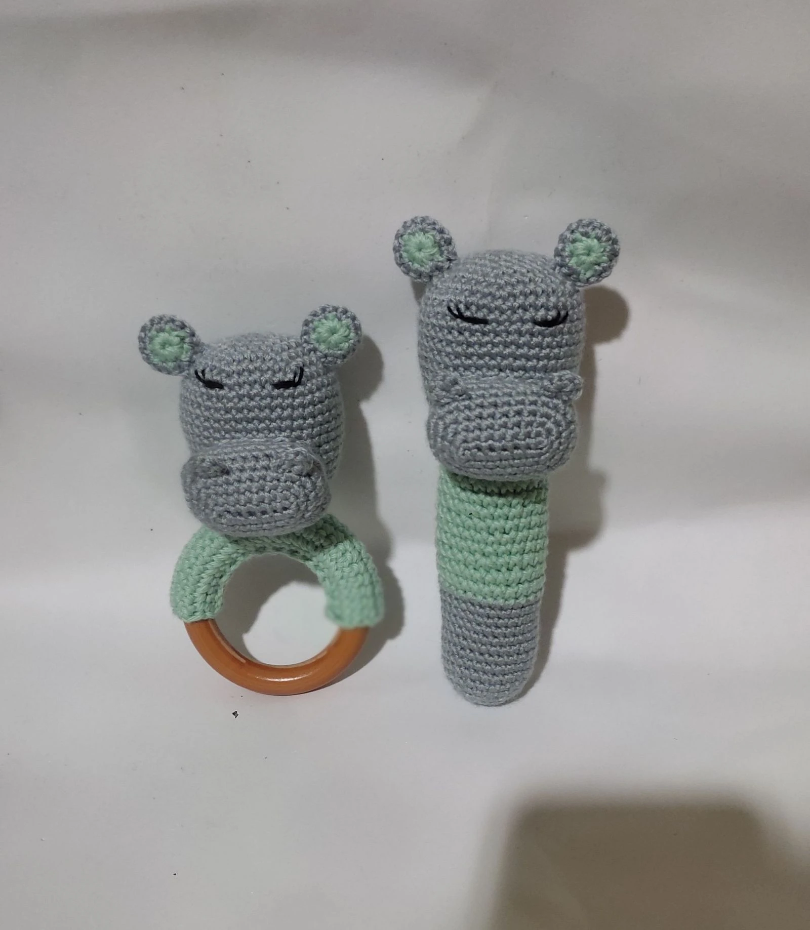 Sonajeros hipopotamo amigurumi
